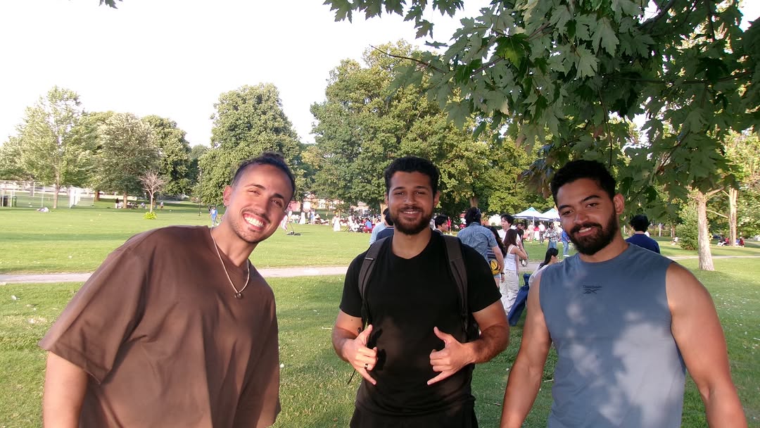 Three attendees together at the picnic